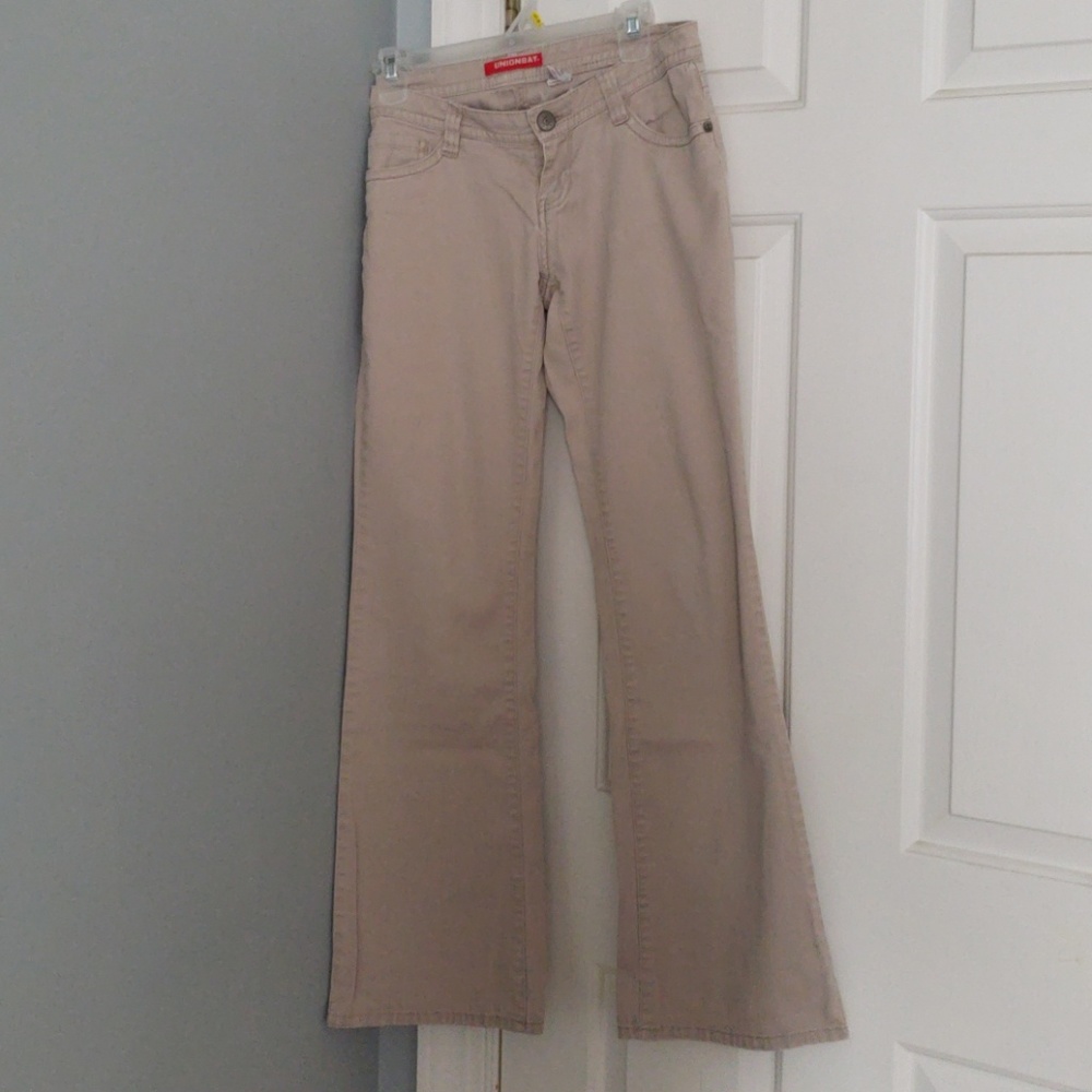 Union bay size 7 bell bottom cut khaki pants